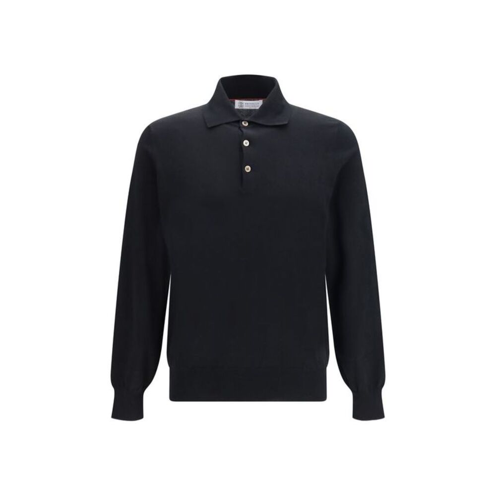 Brunello Cucinelli Black Cotton Polo Men's Shirt